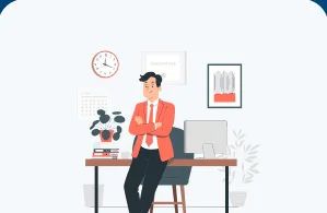 Illustration of an HNI investor in a private office setting